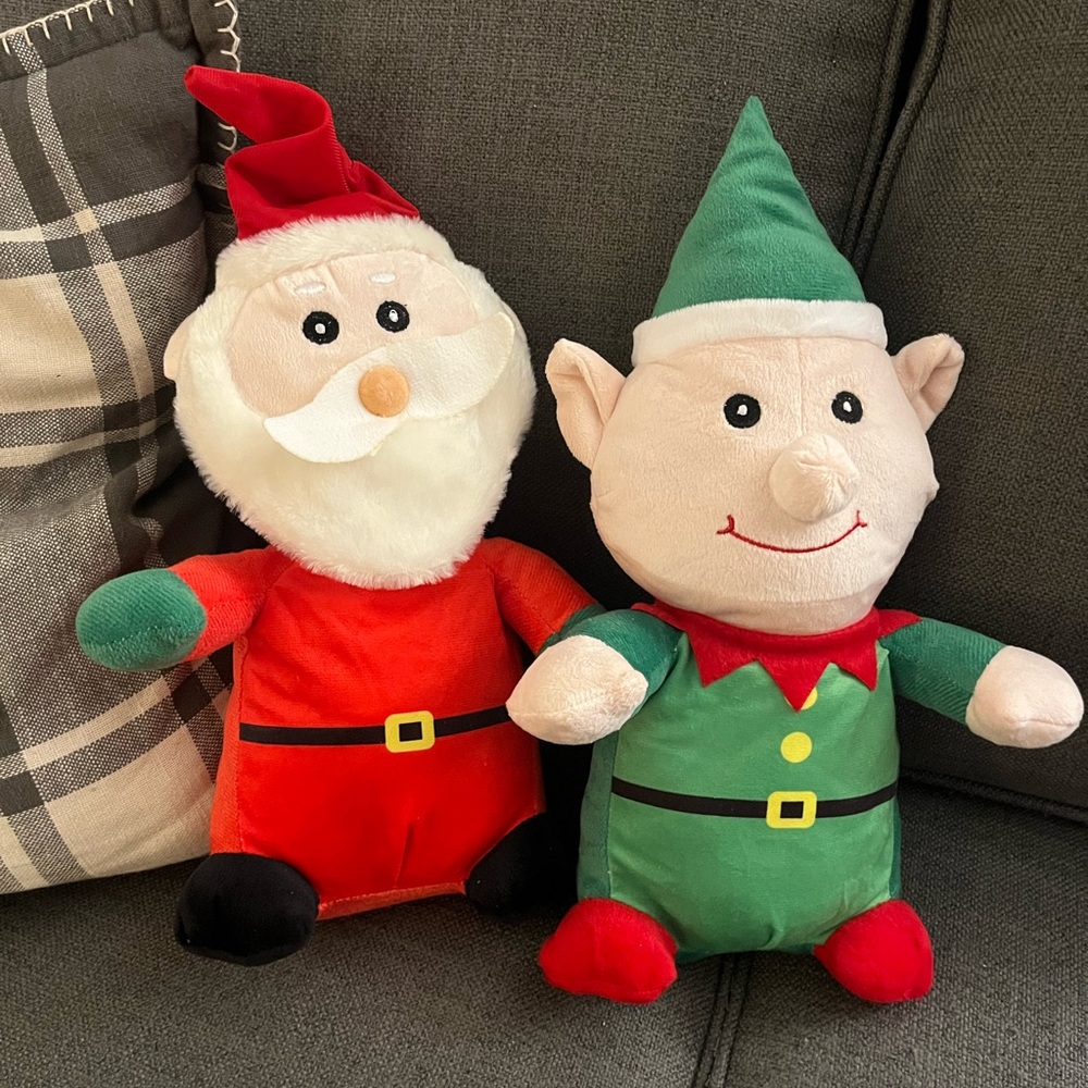 Santa and Elf Plush set - 15 inches tall